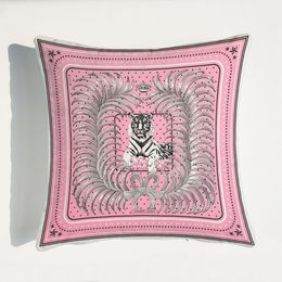 luxe kussen decoratieve roze serie kussenhoezen tijger paarden bloemen print kussensloop hoes voor thuis stoel bank decoratie vierkante kussenslopen 45 * 45CM