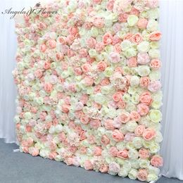 Luxe personnalisé 3D dégradé changement fleurs artificielles panneau mural mariage toile de fond décor fête boutique événement arrangement floral artisanat 1 m x 1 m