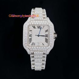 Probador de pase de reloj de joyería HipHop con diamantes de moissanita tachonados de respuesta certificada VVS 1/VS1 GRA de lujo personalizado