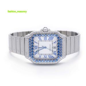 Luxury Custom Iced Out Out VVS 1 / VS1 GRA Répondre certifié Répondre Moisanite Diamond Moissanite Watch / Band Watch avec cuir