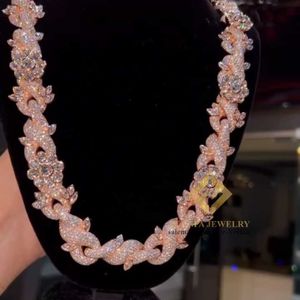 Luxe aangepaste ketting zilver 925 Iced Out VVS Moissanite Hip Hop Jewelry Diamond Cuban Link Chain