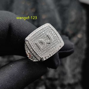 Testeur de diamant de luxe personnalisé, Hip Hop VVS Moissanite, bague glacée en argent 925, lettre 10K 14k, bijoux hip hop pour hommes