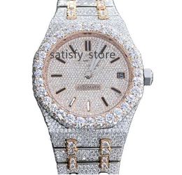 Luxe aanpassen Iced Out VVS Moissanite Diamond Watch Hip Hop mechanisch horloge voor heren dames met GRA-certificering