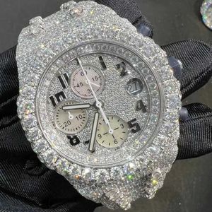 Luxury Personnalisez Iced Out VVS Moisanite Diamond Watch Hip Hop Mécanical Watch for Men Women with GRA Certification