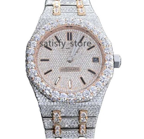 Montre de luxe personnalisée en diamant Moissanite glacé VVS, montre mécanique Hip Hop pour hommes et femmes avec Certification GRA