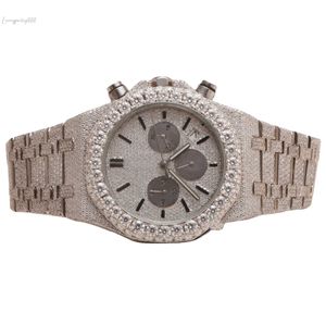 VVS VVS personalizado de lujo MOISSANITE Watch 925 Sterling Silver Watch Gra Certified White Gold VVS Moissanite Diamond Mens Watch