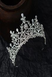 Lusso CZ Cristallo Corona da sposa Diademi da sposa Copricapo da sposa Gioielli da sposa Accessorio per capelli da sposa Copricapo Copricapo Argento2975429