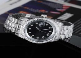 Luxury CZ Diamond Iced Out Gold plaqué Stainls Steel Quartz Men Wrist Watch4825027