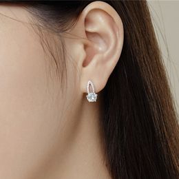 luxe cz boucles d'oreilles designer pour les femmes 925 sterling argent diamant coeur rose bleu vert zircone 18k or boucle d'oreille bijoux femme mer spectacle ami mère boîte cadeau