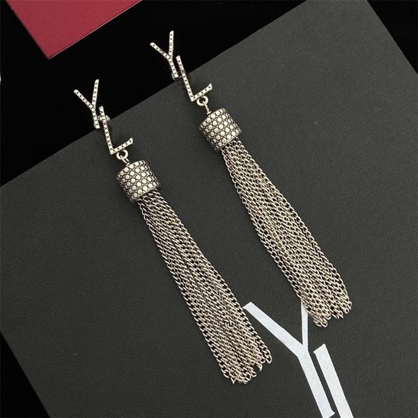 Luxe balancent oreille goujons mode lustre boucle d'oreille argent cerceau boucles d'oreilles concepteur pour femme boucle d'oreille mariage fête bijoux cadeau