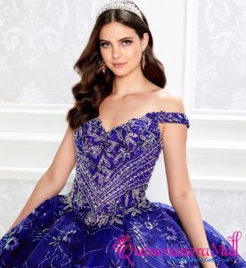Luxe donkerblauwe quinceanera -jurken kanten appliqued Crystal Bead Ball Jurk Prom Dress aanpassen Sweet 16