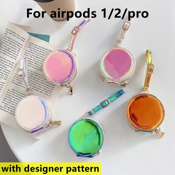 Estuche de Airpods de diseño de lujo para 1/2 estuches de airpod pro de alta calidad diseñador de moda Carta impresa Rosa Protección que cambia de color paquete de auriculares llavero
