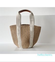 Sac design de luxe Designer senior Grand sac à main Volume du vent Woody Trip Weekend Outing Tote With Vacation Woven