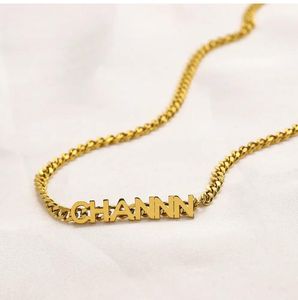 Luxe ontwerpmerk ketting 18k gouden vergulde kettingen brief hanger mode mode dames bruiloft sieraden accessoires geschenken