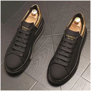Luxe Design Business Trouwschoenen Mode Lichtgewicht Ronde Teen Lace Up Casual Sneakers Lente Wedges Deporte Black Lopen Loafers