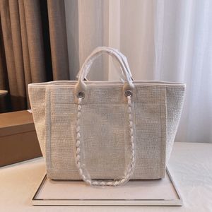 Luxe Design Klassieke Dames Brief Parel Strandtas Lederen Handvat Crème Valentijnsdag Cadeau Grote Capaciteit Shopping Tote Fietspakket