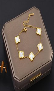 Luxe design klaver bedelarmband Gold Ploated sieraden voor vrouwen cadeau7517674