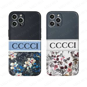 Fundas de teléfono de flores de diseño de lujo para iPhone 14 14pro 13 13pro 14plus 12 Pro Max 11 X Xs Xr 8 7 Plus Funda de carcasa trasera de mariposa de bosque con estampado suave Funda clásica