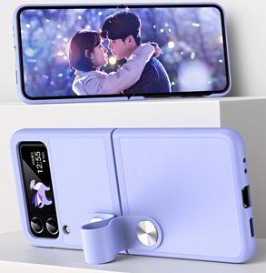 Étui de téléphone pliable de conception de luxe pour Z Flip 3 4 Z Flip 5 PC PU Case Folding Cell Phone Cover