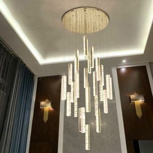 Luxe ontwerp LED-kristallen kroonluchter levende verlichting AC110V 220V lange trap geleid kroonluchters