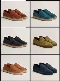 Zapatos formales de diseño de lujo para hombres y mujeres, zapatos de pescador de color marrón playa, modernos y cómodos, caja naranja y bolsa para el polvo 35-45