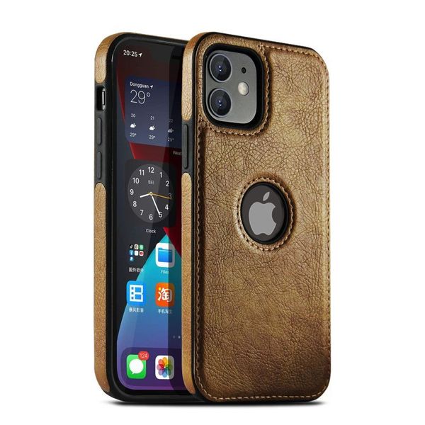 Conception de luxe Case de téléphone en cuir mince pour iPhone 14 13 12 11 Pro Max XS XR X SE 7 8 Plus sur le pare-chocs de choc.