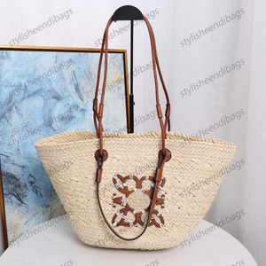 Luxus Design Gestreifte Umhängetaschen Frauen Sommer Strand Stroh Tasche Große Kapazität Casual Totes Weibliche Handtaschen Sommer Strand Tasche stylisheendibags