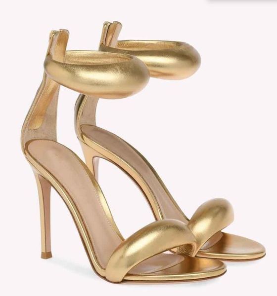Luxe GR Sandal Bijoux sandales en cuir GianvitosRossi brides à la cheville talon aiguille Fermeture zippée femmes talons hauts escarpins en cuir nappa 35-41Box