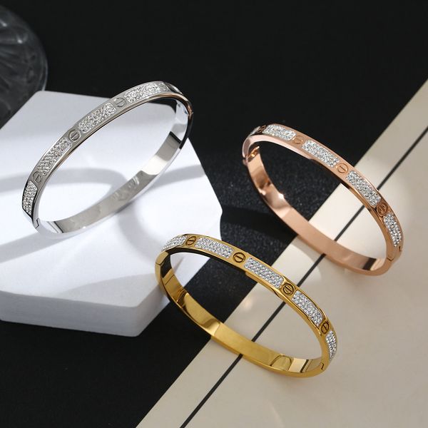 Bracelet jonc micro pavé de zircon blanc de conception de luxe pour cadeau de femme