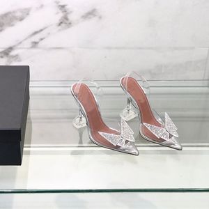 Zapatos de mujer de diseño de lujo, Sandalias de tacón alto transparentes a la moda, ropa formal, además de diamantes, banquete informal, boda