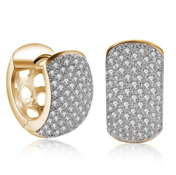 Luxury conçu de boucles d'oreille à un seul rang champagne romantique Gold Mosaic Zircon Clicon Clingew ACCESSOIRES DE BROUEURS D'ORTE