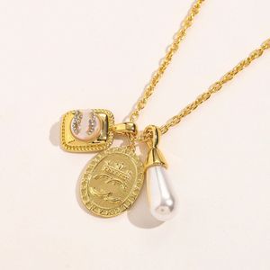 Luxe ontwerper 18K Gold vergulde ketting voor vrouwen merk C-Letter Pearl hanger ketting kettingen sieraden accessoire hoge kwaliteit nooit vervagen 13style