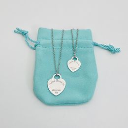 Luxe ontwerper 19 mm hart ketting dames roestvrij staal paar hangerse sieraden valentijn cadeau voor vriendin accessoires