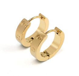 Pendientes de amor chapados en oro de 18 quilates de acero inoxidable 316L de diseñador de lujo, pendientes de marca de amor para mujer