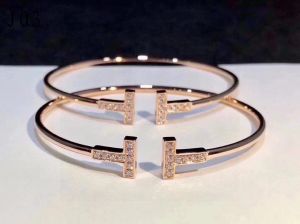 Bracelet de luxe en argent 925, bijoux de créateur classiques en diamant, bracelet en or rose 18 carats pour femmes et hommes, cadeau d'anniversaire
