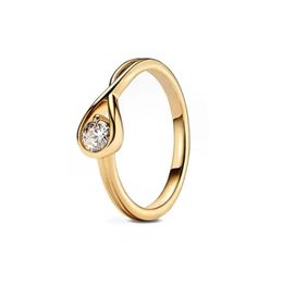 Luxe Designer 925 Zilveren Dames Fit Ring Originele Hartvormige Kroon Mode Ring Vergulde Zirkoon Fonkelende Prinses Cadeau