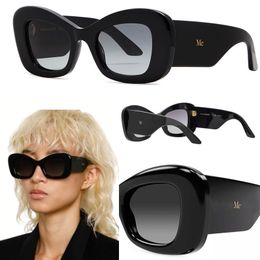 Luxe ontwerper AM0434Ssunglass dames klassieke zwarte acetaat Cat Eyes frame moderne mode zonnebril met doos