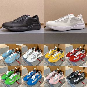 Designer de luxe Americas Cup Hommes Casual Chaussures Low Top OG Tissu en caoutchouc souple Sneaker Baskets en cuir verni Rouge Rose Noir Blanc Amérique Hommes Baskets