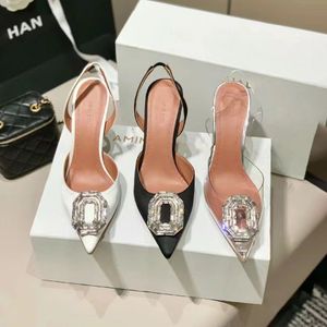 aminaa Jurk Schoenen designer sandalen vrouwen luxe Kristal diamant mannen zonnebloem glijbaan hoge hak Bruiloft ademend kleurrijke slipper dame 10 cm hak