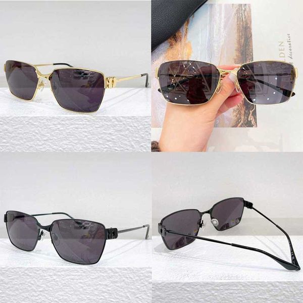 Gafas de sol de aviador de diseñador de lujo BB0374SK Moda Mujer Gafas de sol cuadradas de metal Marco cuadrado Lado con logotipo Lentes antiradiación Mujeres Gafas de negocios