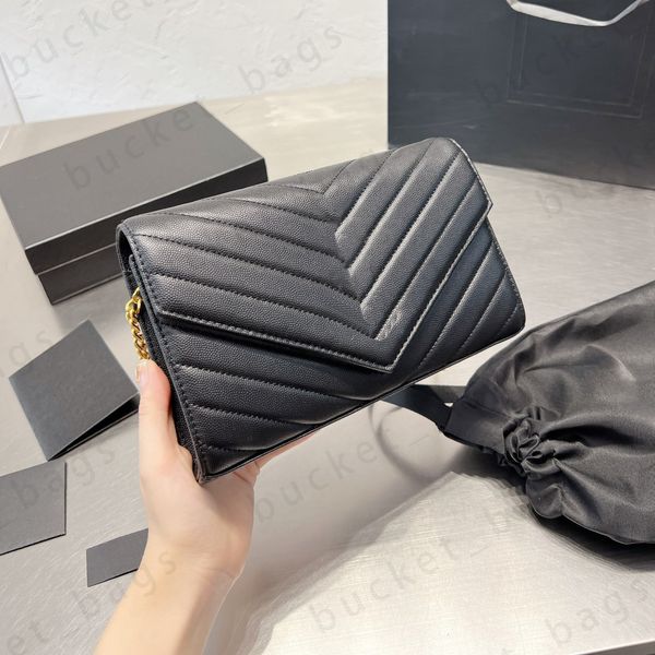 Designer de luxe sac chaîne bandoulière en cuir gaufré portefeuille sacs à bandoulière femmes enveloppe sacs à main