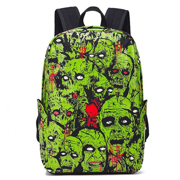 Sac de créateur de luxe Halloween toile sac à dos sac d'ordinateur en plein air imprimé motif de crâne sac à dos