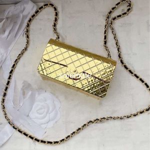 Luxe designer tas metalen dinertassen vrouwen ketting crossbody schouder bling flip portemonnee goud zilver