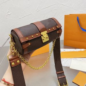 Sac de créateur de luxe Sacs à main à bandoulière L Qualité Haute Couture portefeuilles pour femmes Embrayage CrossBody peau de vache classique vieux cylindres de fleurs sacs à main pour dames