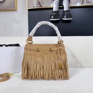 Luxe designer tas tiener contin schouder crossbody lederen tote mode luxe zwarte kwastjes kruis lichaamszakken handtas