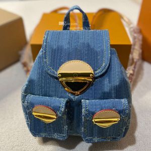 Bolso de diseñador de lujo Mochila Venecia bolso de mezclilla mochila de moda para mujer bolso de viaje de cuero genuino mochila de diseñador para mujer