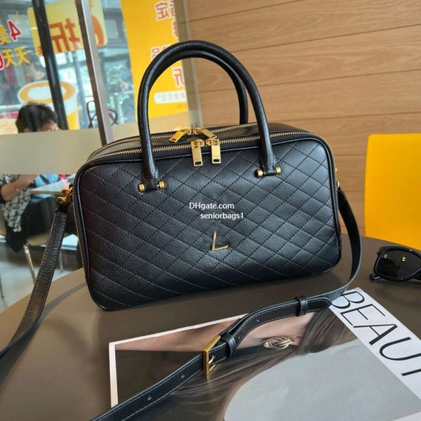 Sac de créateur de luxe femmes sac à main diamant plaid sac en cuir véritable double fermeture éclair LYia sac de voyage sacs à bandoulière pour femmes grands sacs fourre-tout