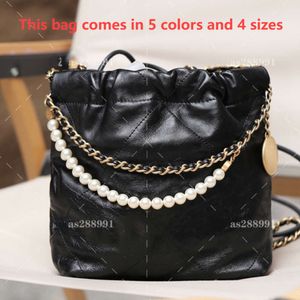 Luxe designer tas dames totebag klassieke diamantpatroon handtas parelketting schoudertassen damesmode 22 tas lederen tas