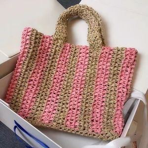 Bolsas de grife de luxo dicky bolsa de praia de palha de verão bolsa de ráfias bolsa de compras de ombro para mulheres bolsa de grama bolsa de mão feminina bolsa de mão colorida