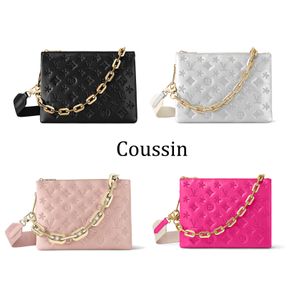 Luxe Designer tassen M57790 COUSSIN ketting Portefeuilles Tas met reliëf Dames heren Cross Body Schouder handtassen Clutch tas mode Totes echt leer pochette Avondtassen